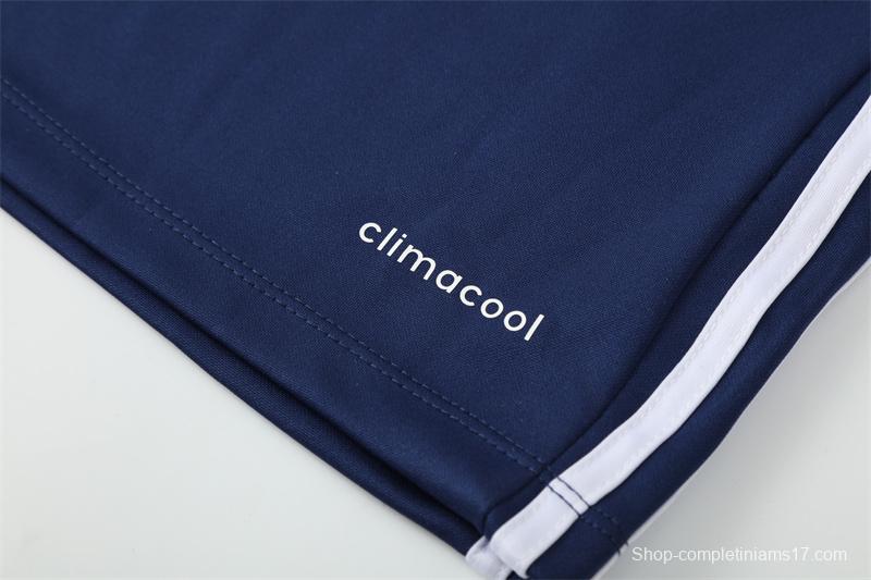 Retro 16/17 Real Madrid Royal Blue Half Zipper Jacket+Long Pants