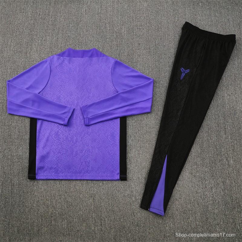 25/26 Barcelona Purple Joint Edition Half Zipper Jacket+Long Pants