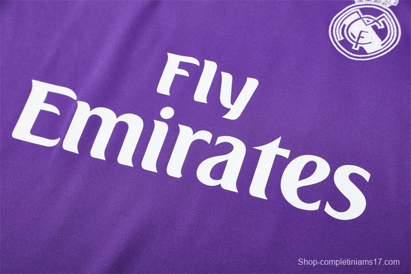 Retro 16/17 Real Madrid Purple Half Zipper Jacket+Long Pants