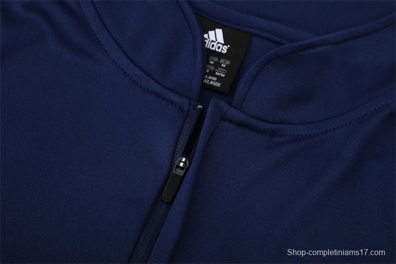 Retro 03/04 Real Madrid Royal Blue Half Zipper Jacket