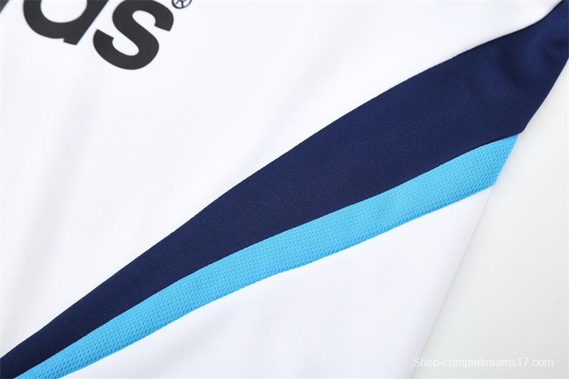 Retro 09/10 Real Madrid White Half Zipper Jacket