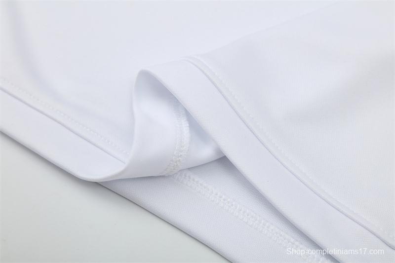 Retro 03/04 Real Madrid White Half Zipper Jacket+Long Pants