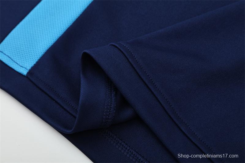 Retro 03/04 Real Madrid Royal Blue Half Zipper Jacket