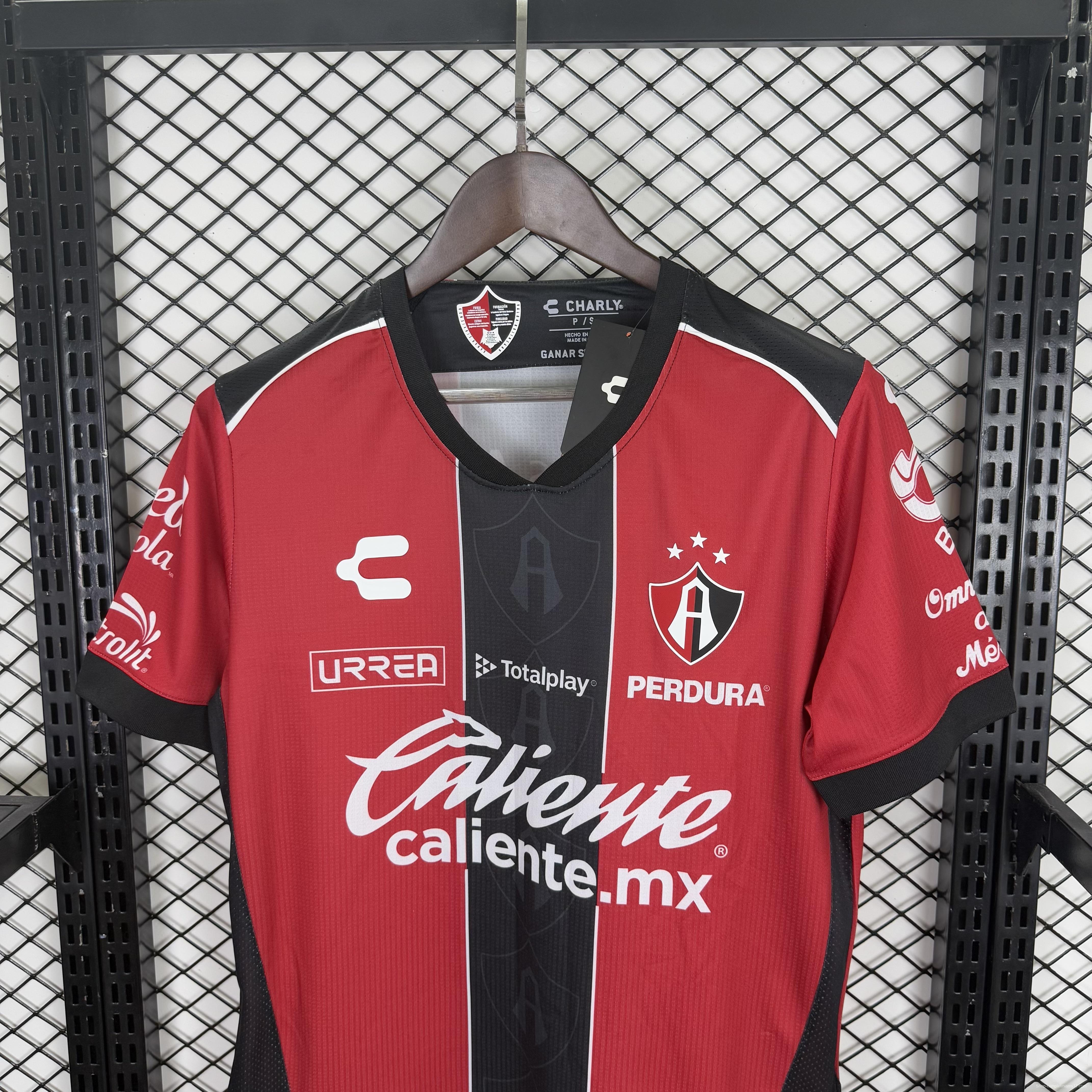 Player Version 25/26 Atlas FC  Home Red & Black Vertical Stripes Jersey