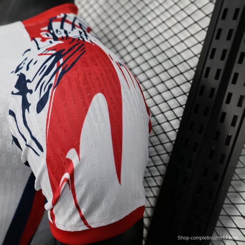 Player Version 25/26 PSG/Paris Saint-Germain White with Abstract Art Pattern Jersey