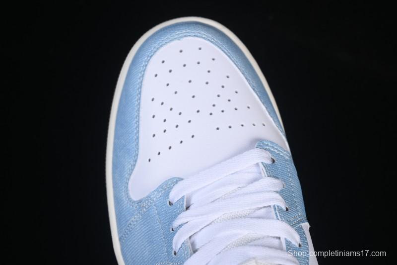 Nike Air Jordan 1 Mid Retro Denim Blue Casual Sneakers - HQ2005-100