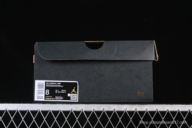 Nike Air Jordan 1 Mid AJ1 Black White Orange - DQ8426-801