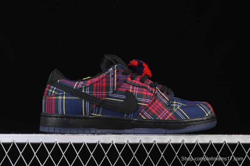 Nike SB Dunk Low Nardwuar Collaboration Scottish Plaid Low-Top Casual Skate Shoes - II1493-600