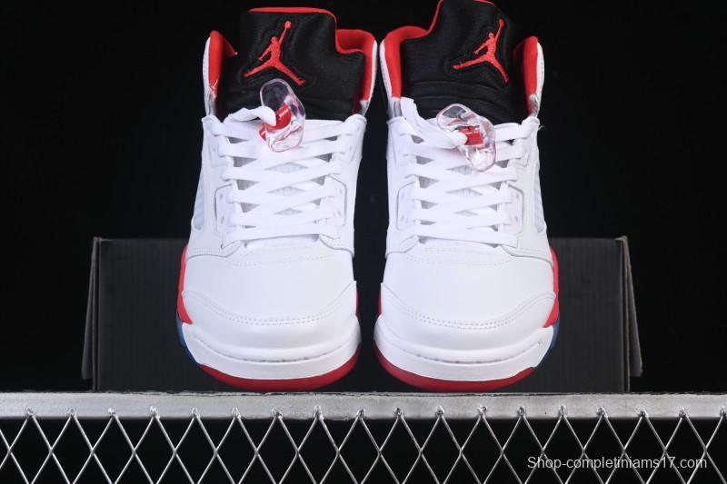 Nike Air Jordan 5 Retro Fire Red Black Tongue Basketball Shoes - HQ7978-101