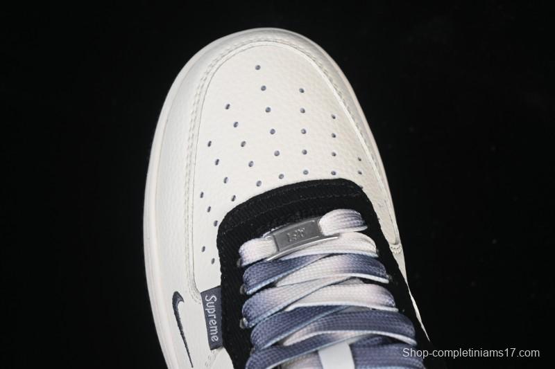 Nike Air Force 1 '07 Low Gucci Collaboration Off-White Black Canvas Hook Low-Top Casual Sneakers - XD2588-605