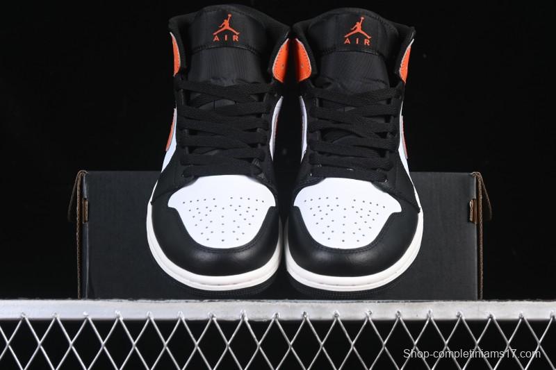 Nike Air Jordan 1 Mid AJ1 Black White Orange - DQ8426-801