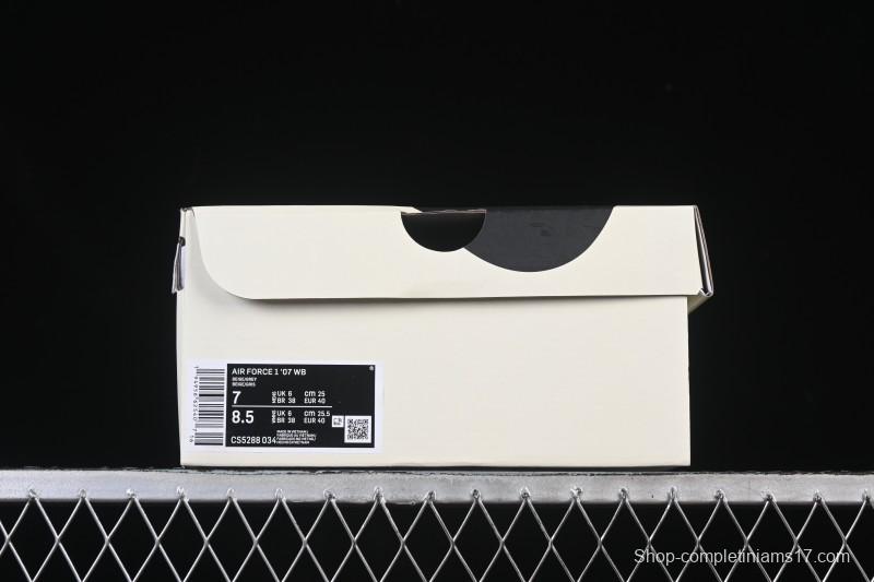 Nike Air Force 1 '07 Low Stussy Collaboration Beige Low-Top Casual Sneakers - CS5288-034