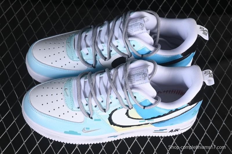 Nike Air Force 1'07 Low Hand-drawn Graffiti Electric Blue Tone Casual Sneakers - FB8917-300