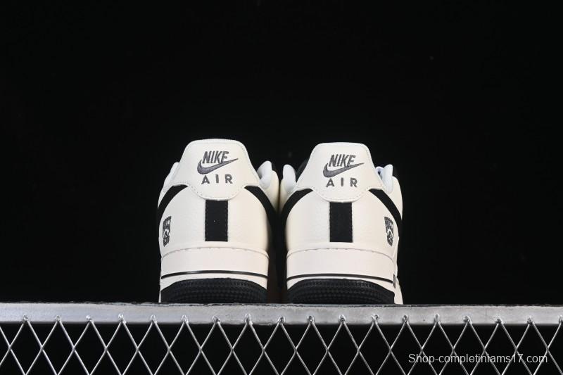 Nike Air Force 1 '07 Low Gucci Collaboration Off-White Black Canvas Hook Low-Top Casual Sneakers - XD2588-605