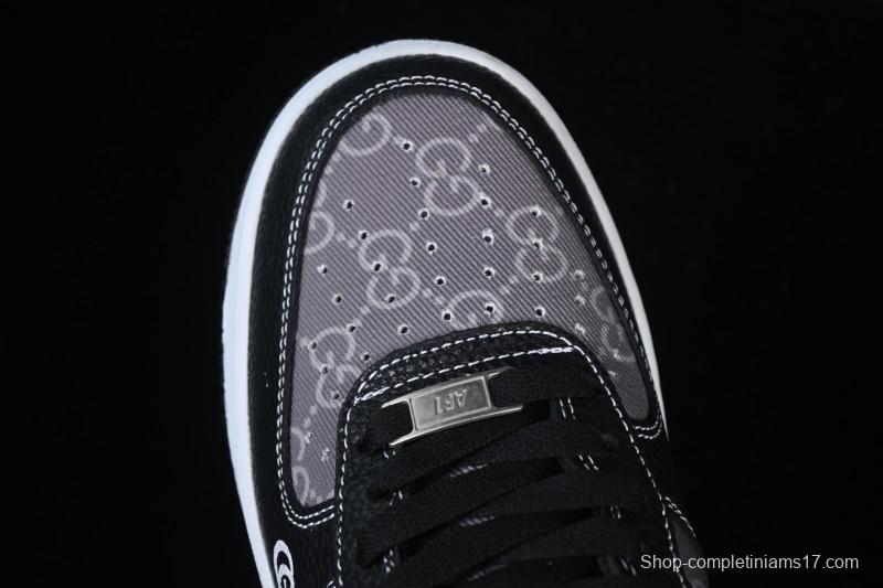 Nike Air Force 1 '07 Low Gucci Collaboration Litchi Grain Print Casual Sneakers - AH8462-002
