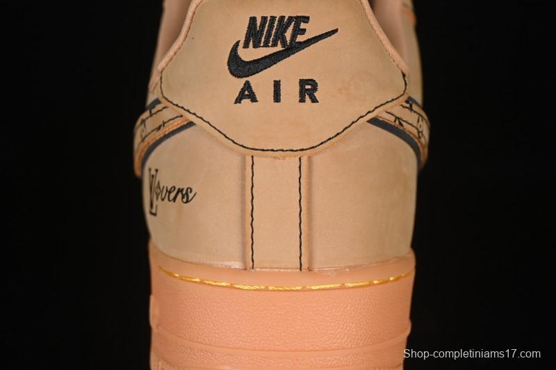 Nike Air Force 1 '07 Low LV Collaboration Wheat Print Casual Sneakers - DK0188-082