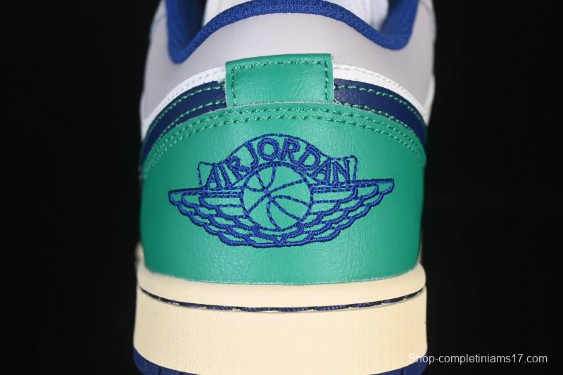 Nike Air Jordan 1 Low AJ1 Blue Green Colorway Low-Top Casual Skate Shoes - 553558-147