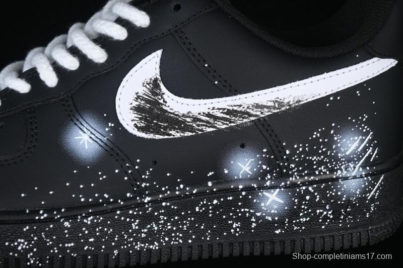 Nike Air Force 1'07 Low Two-Dimensional Theme Black Space Casual Sneakers - ZH0316-101
