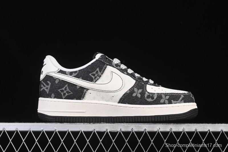 Nike Air Force 1 '07 Low LV Collaboration Denim Beige Black Stitching Casual Sneakers - MZ9588-815