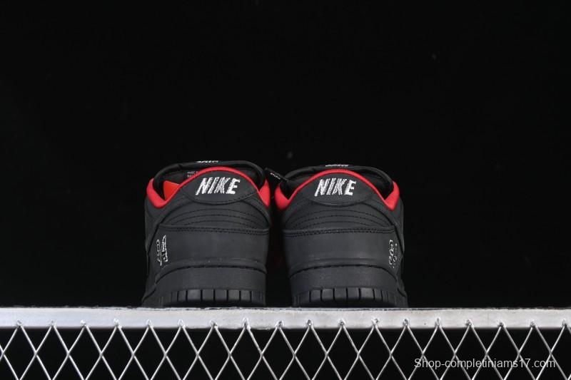 Nike Supreme x Nike SB Dunk Low Ocean Fog Limited Edition Black Warrior Low Top Casual Skate Shoes - HQ8487-001