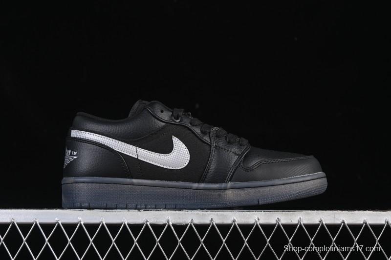 Nike Air Jordan 1 Low AJ1 Black White Canvas Patch Low Top Casual Basketball Shoes - HV5968-001