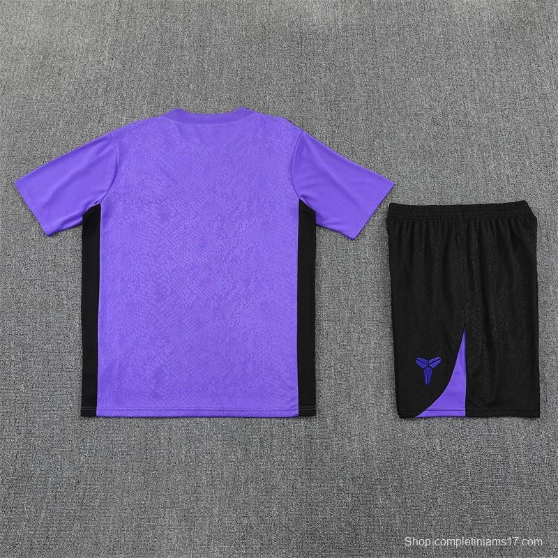 25/26 Barcelona Purple Joint Edition with XS Short Sleeve+Soccer Shorts