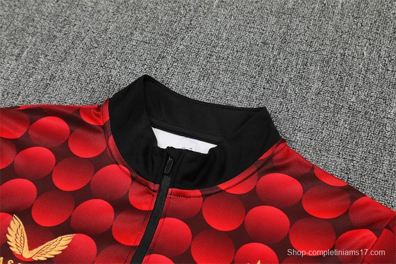 25/26 Feyenoord Red Black Camouflage Half Zipper Jacket+Long Pants