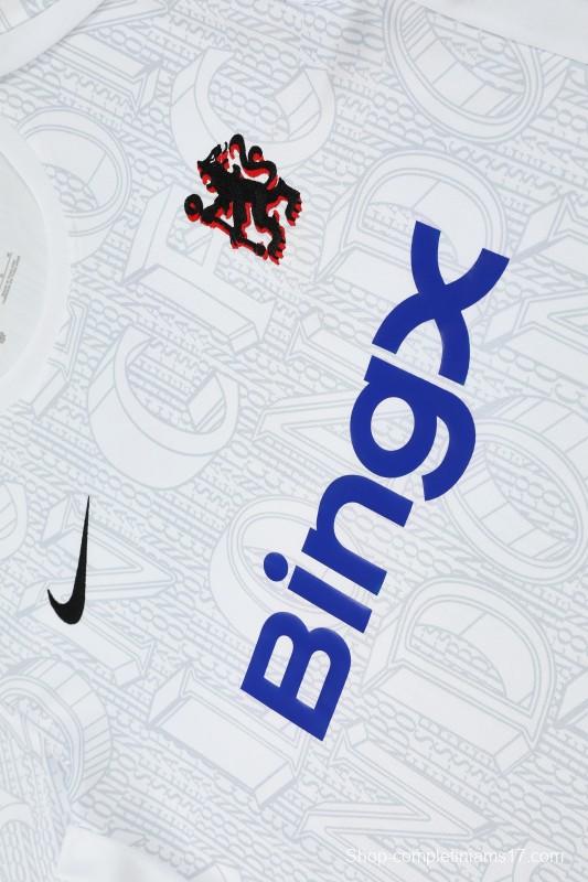 25/26 Chelsea White Short Sleeve Jersey+Shorts