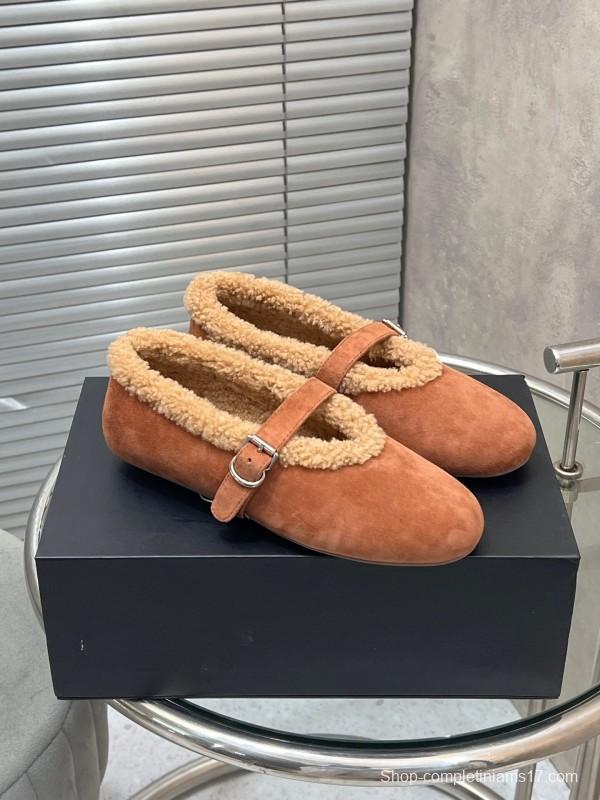 Alaia Fall/Winter 2025 Wool Mary Jane Ballet Flats - KFY00310