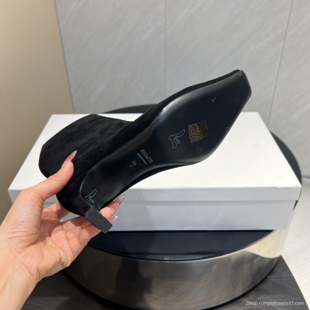 Khaite 2025 SS Collection Square Toe Slip-On Ankle Boots - KFY00390