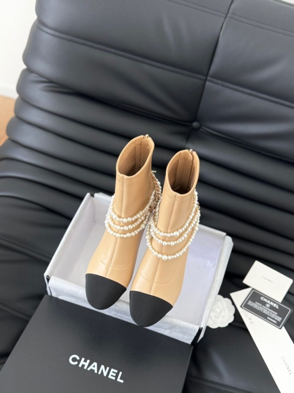 Chanel Pearl Collection Mary Jane Short Boots - LY00360