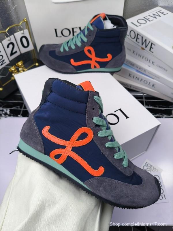 LOEWE High-Top German Training Sneakers Retro Fashion Casual White Shoes - LY00330