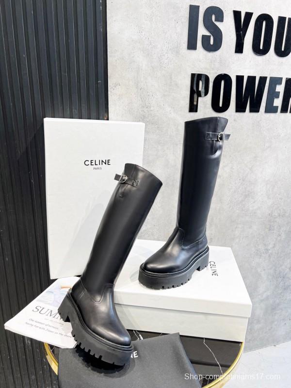 Celine 2025/SS Belt Buckle Knee High Boots - LY00420