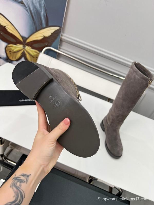 Chanel 2025/SS Quilted Leather Chain CC Logo Flat Ankle Boots - LY00510