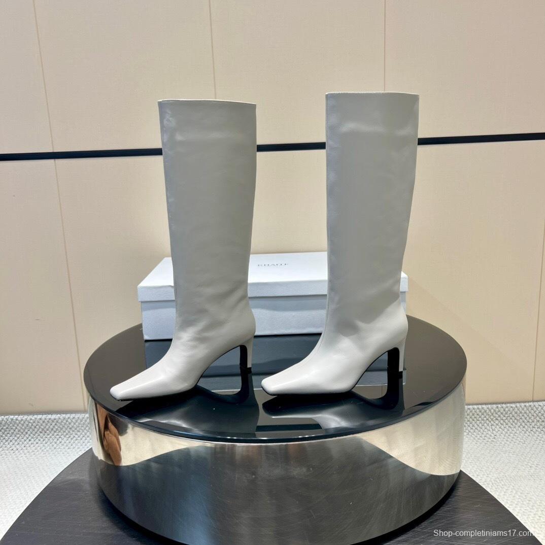 Khaite 2025 SS Square Toe Slip-On High Boots - KFY00490