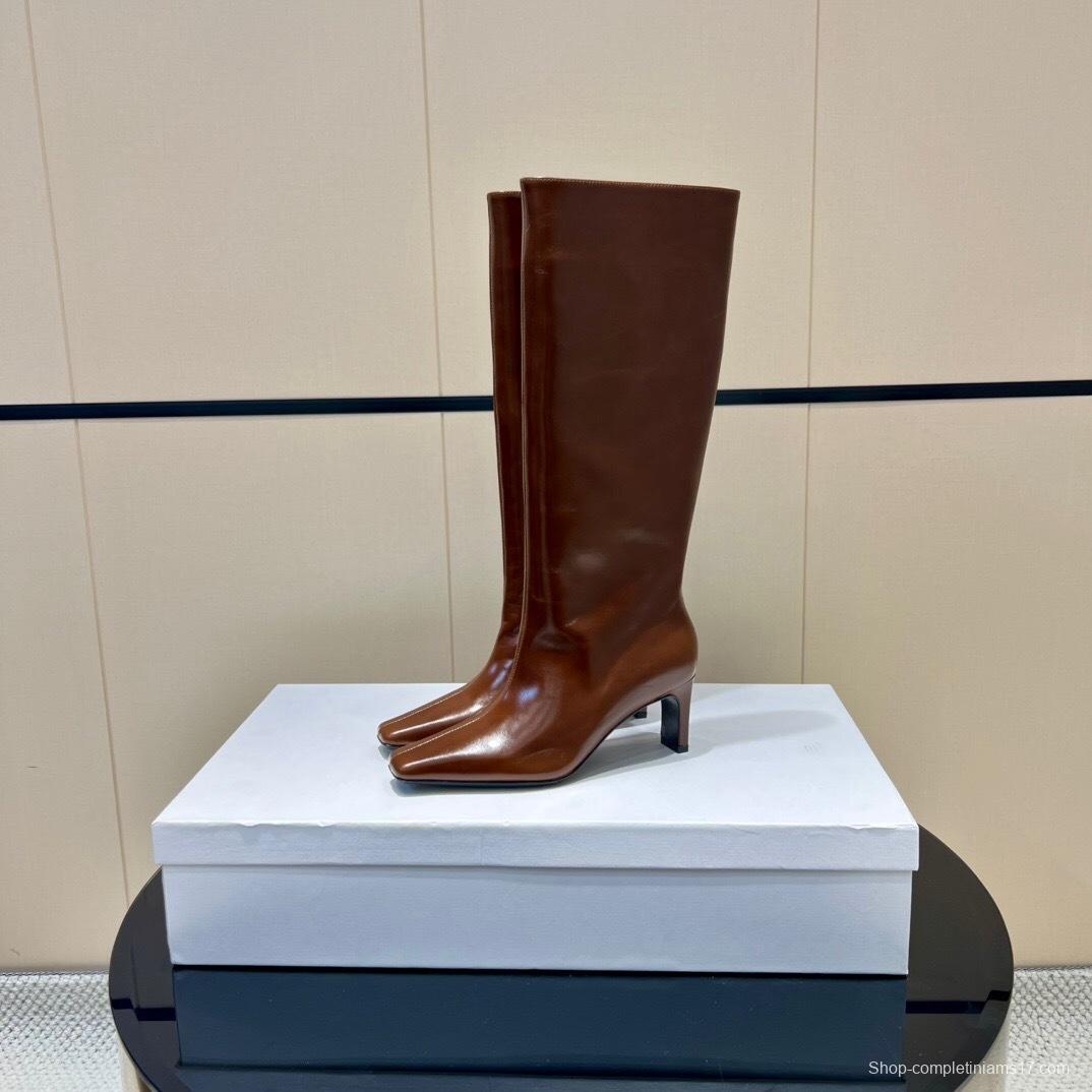 Khaite 2025 SS Square Toe Slip-On High Boots - KFY00490