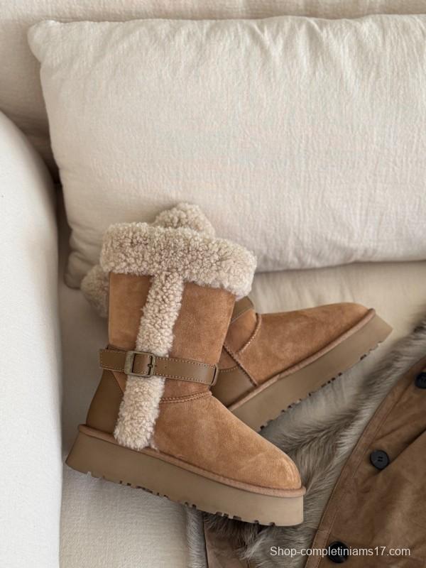 Adidas Curly Fur Thick Sole Little Knight Boots - AS00370