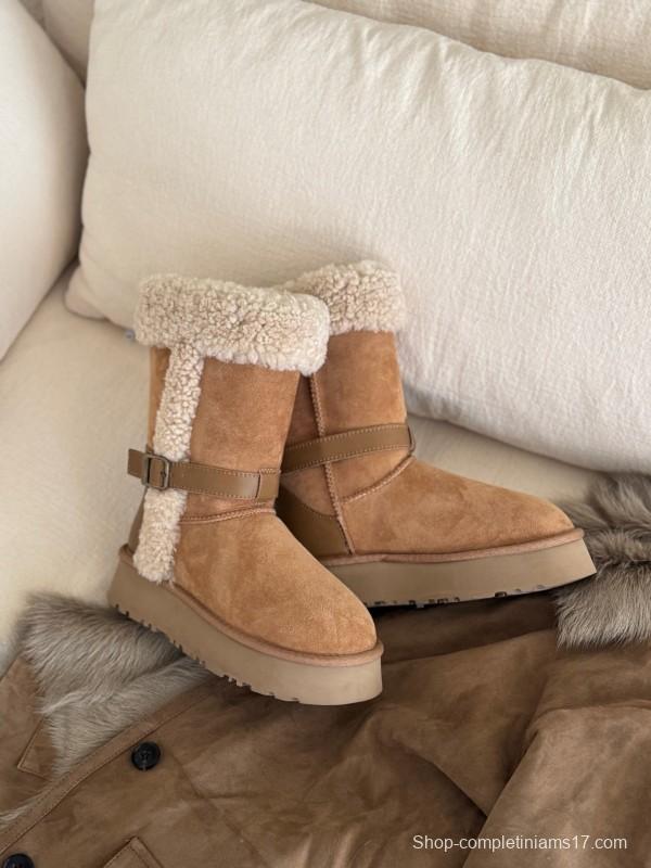 Adidas Curly Fur Thick Sole Little Knight Boots - AS00370