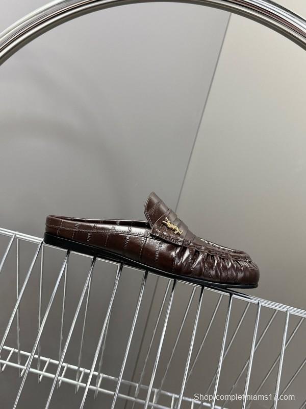 Saint Laurent 2025 SS Classic Loafer Mule Flats - KFY00320