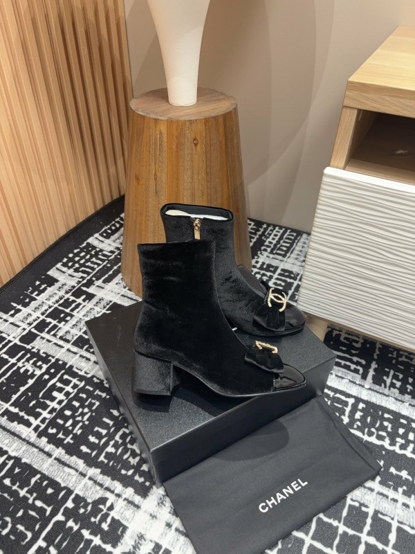Chanel 2025/SS Bow CC Crystal Buckle Ankle Boots - LY00340/LY00350