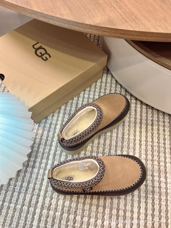 UGG Ethnic Tazz Series Thickened Height-Increasing Slip-On Fur Shoes - MJ00220
