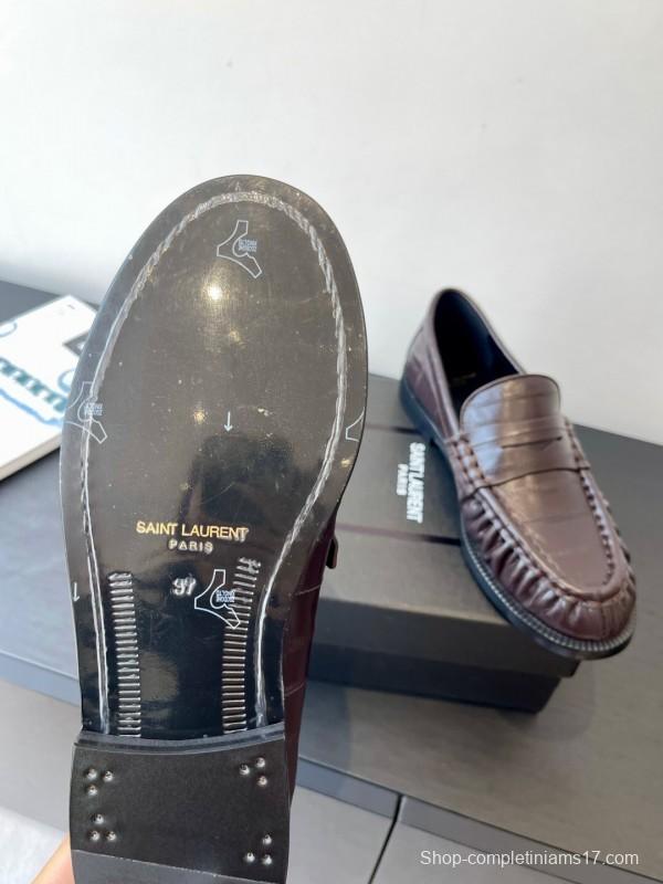 Saint Laurent Classic Loafer Leather Shoes - KFY00350