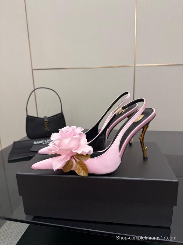 Saint Laurent 25FW Spring Collection Rose Thorn High Heels - KFY00320