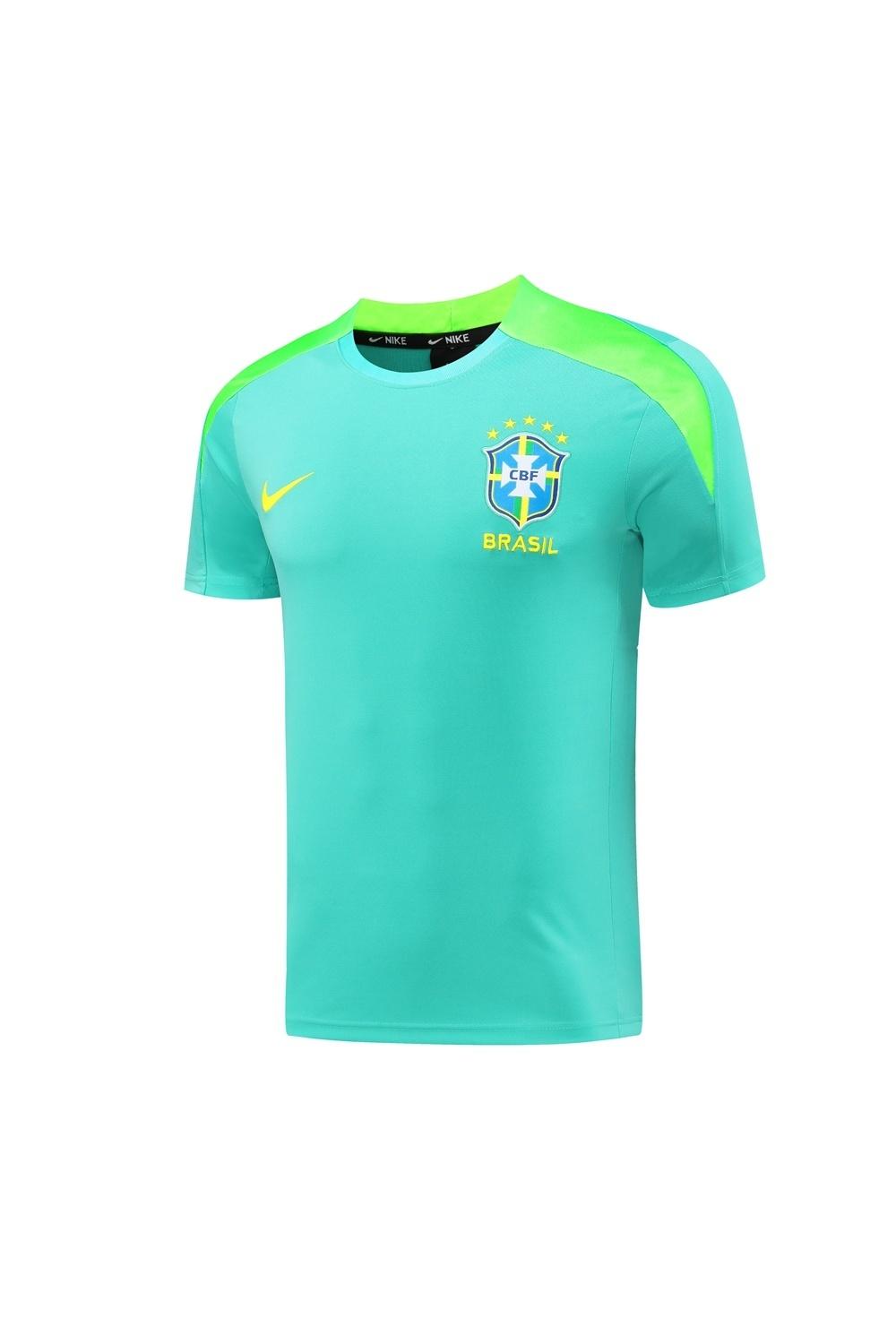 2025 Brazil Lake Green Short Sleeve+Soccer Shorts