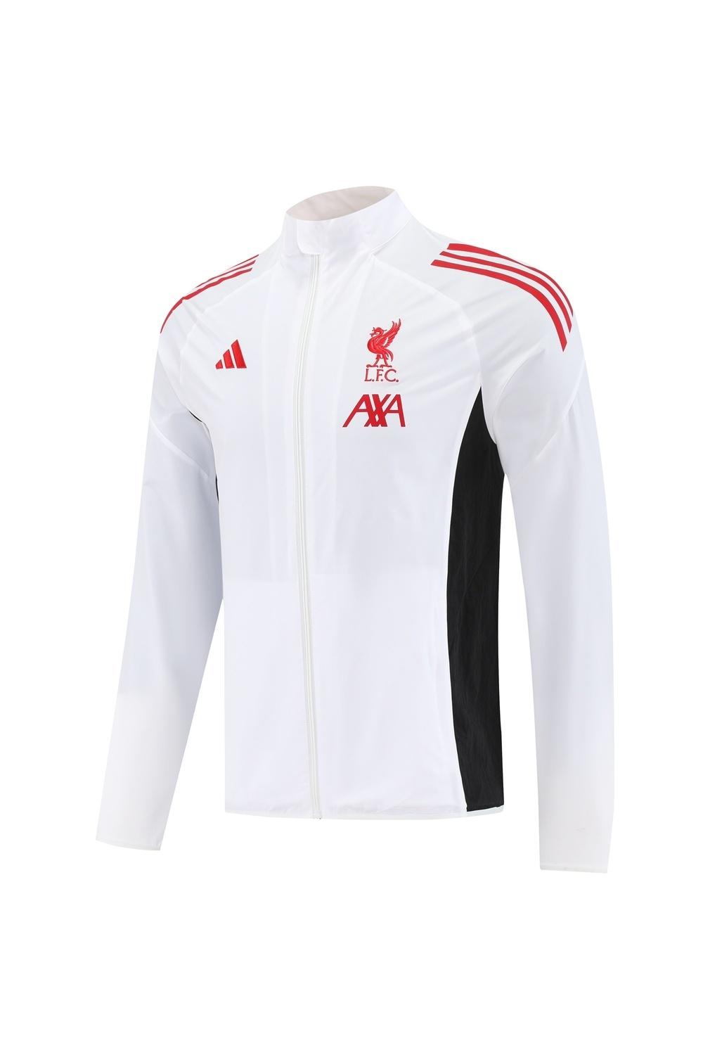 25/26 Liverpool White S-2XL Half Zipper Jacket+Long Pants