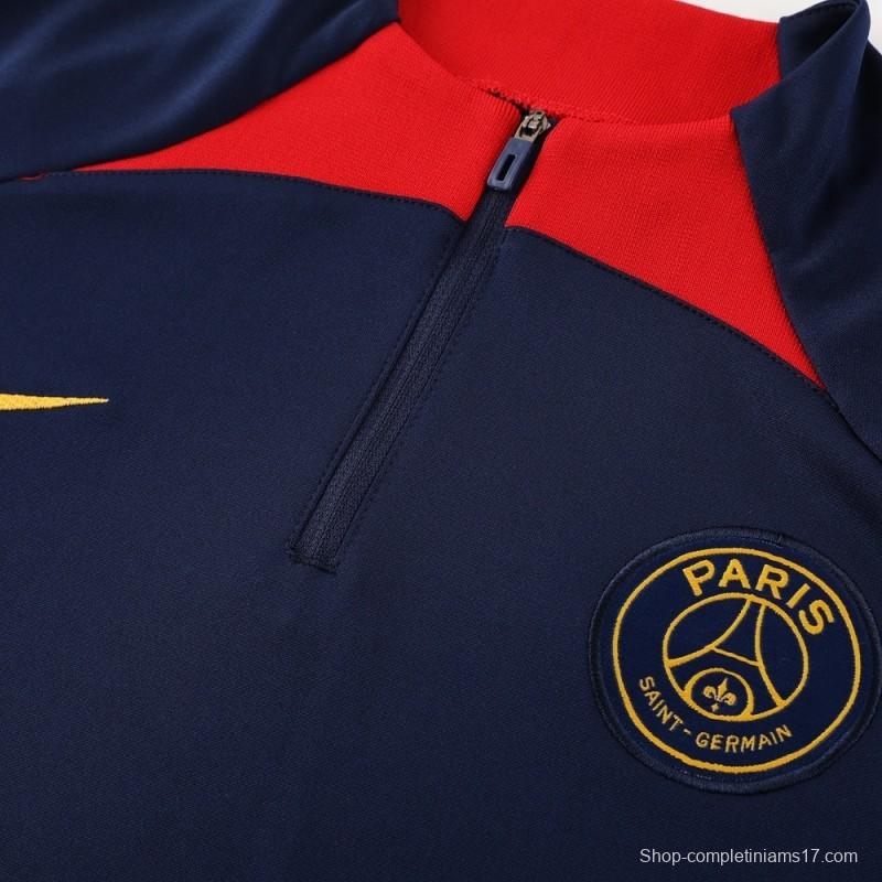 23/24 PSG Royal Blue S-2XL Half Zipper Jacket+Long Pants