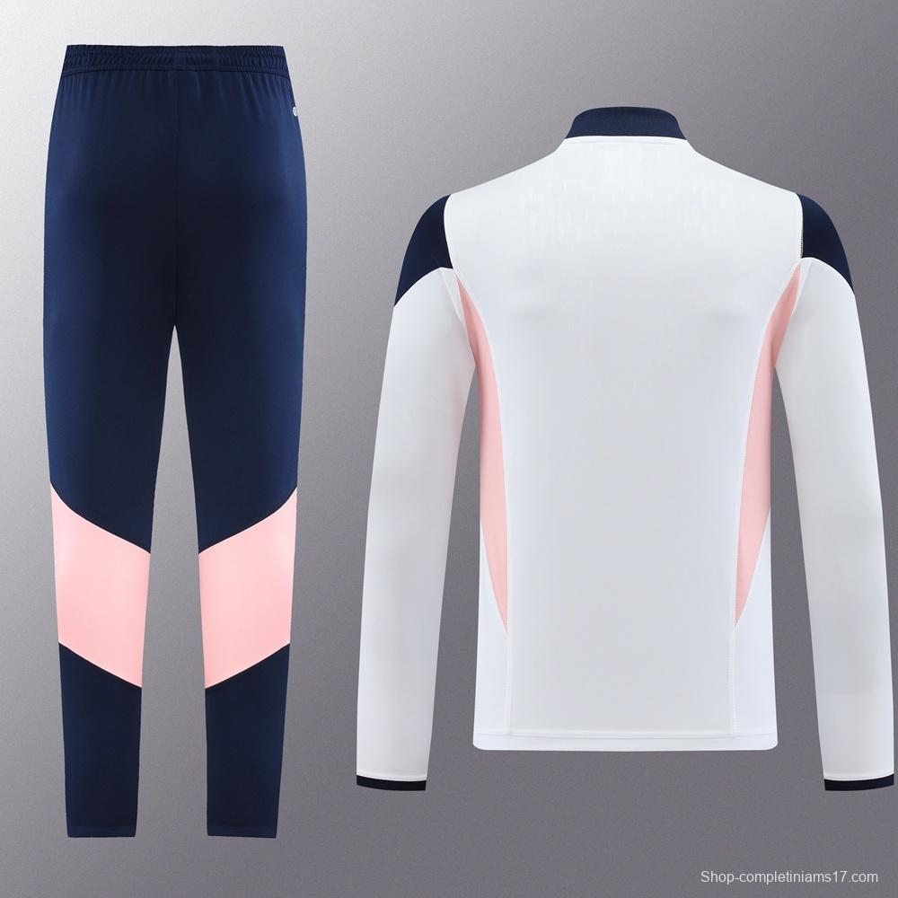 23/24 Ajax White S-2XL Half Zipper Jacket+Long Pants