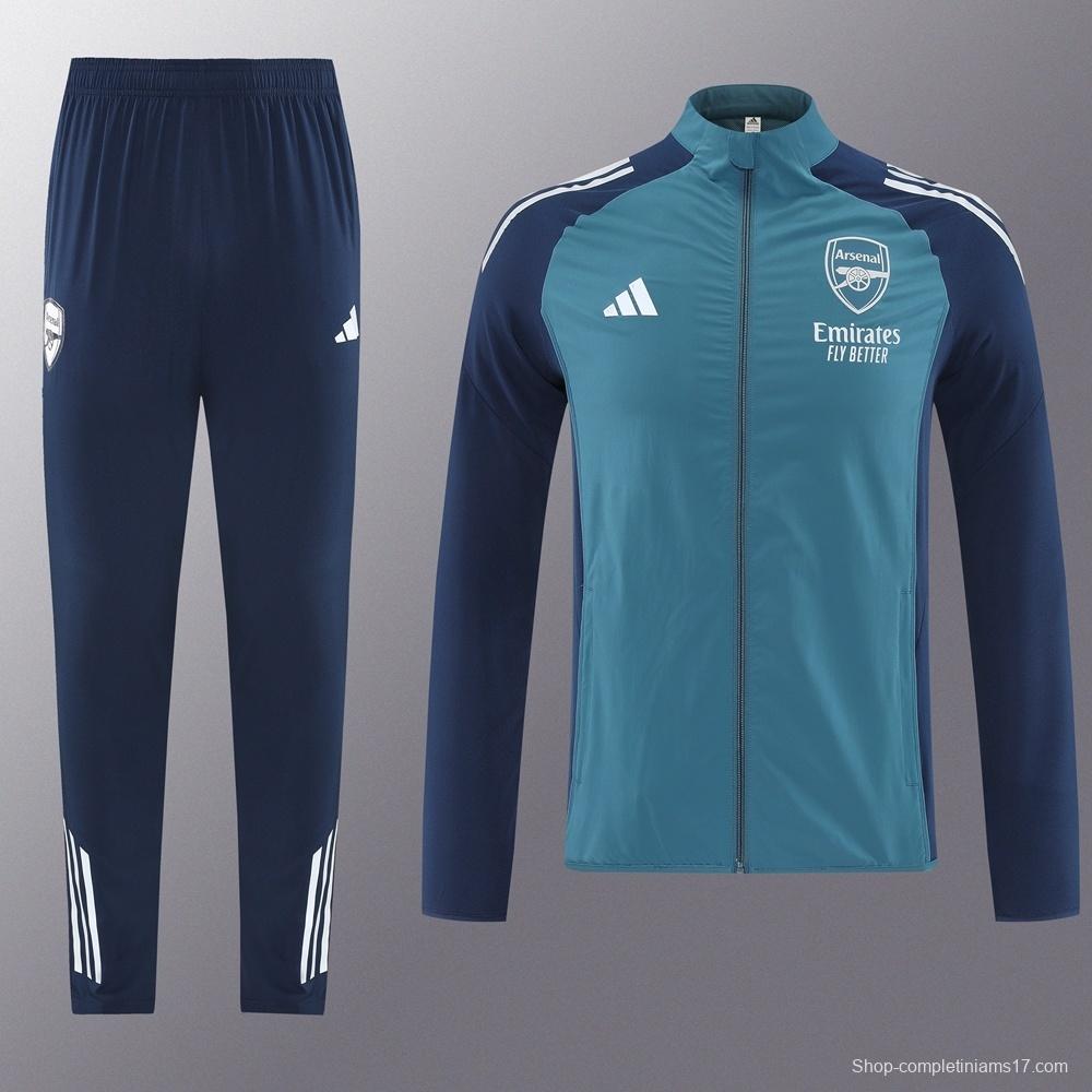 25/26 Arsenal Blue Full Zipper Jacket+Long Pants S-3XL