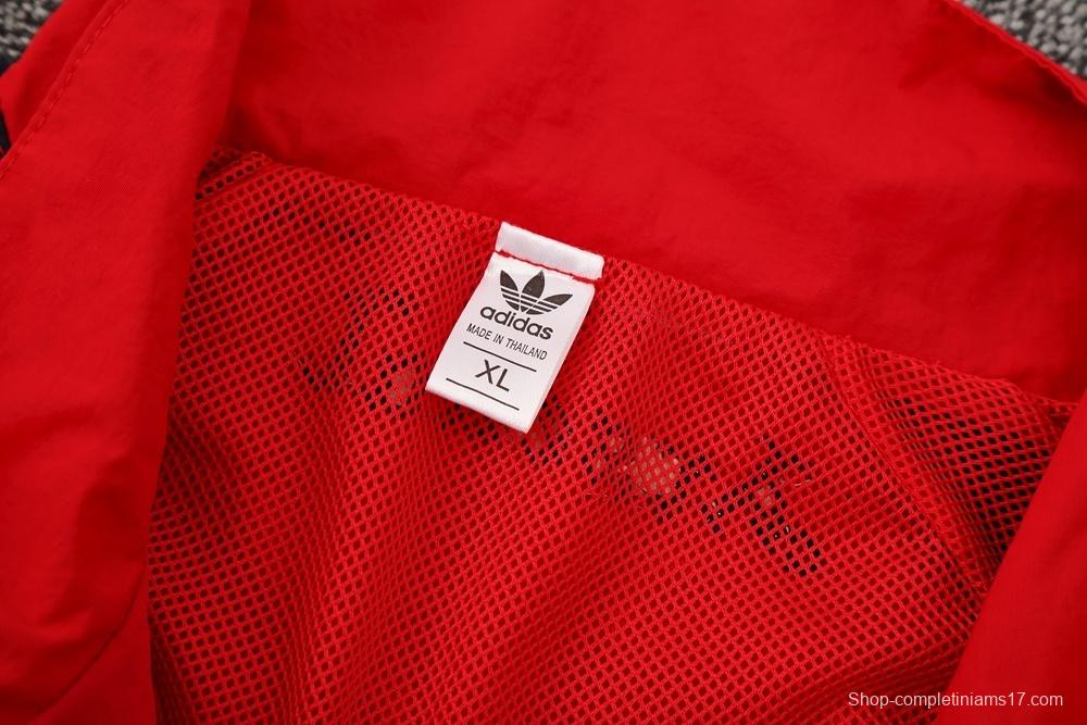 25/26 Arsenal Red Half Zipper Jacket+Long Pants S-3XL