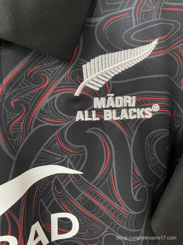 2026 Māori All Blacks Black with Māori Tiki Carving Jersey